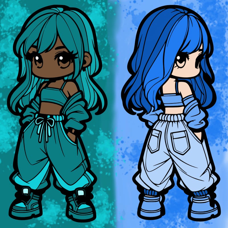 girl in crop top and baggy pants