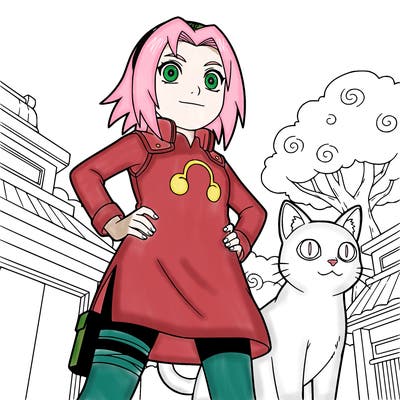 sakura from naruto but the kid sakura