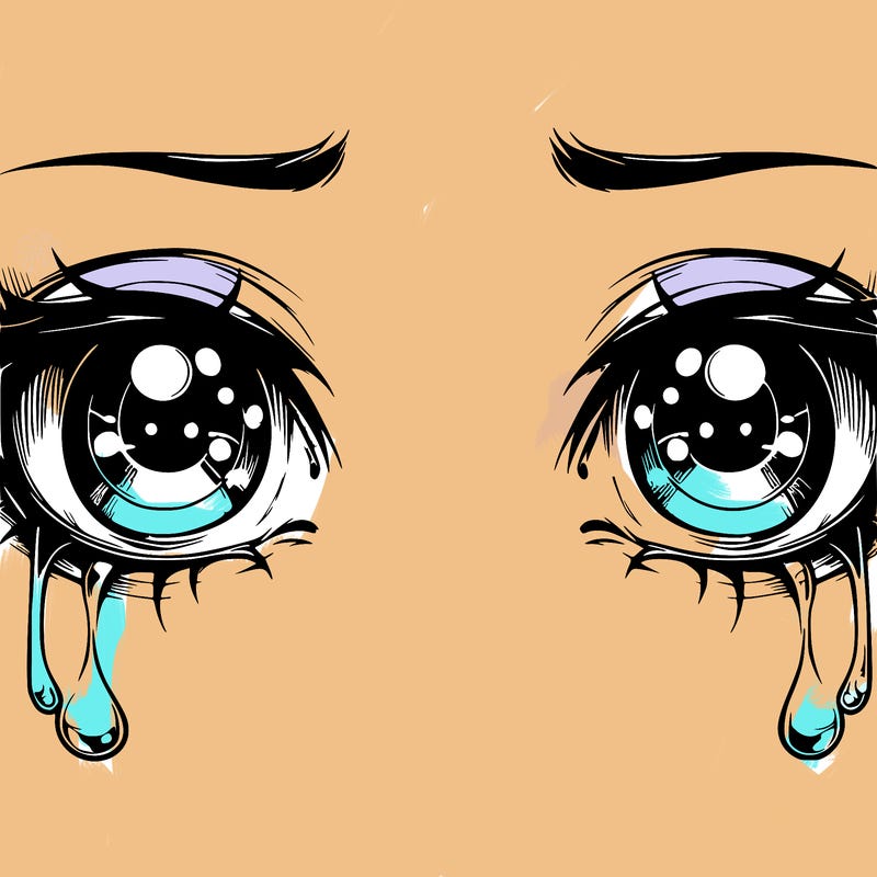 realistic eyes with tears