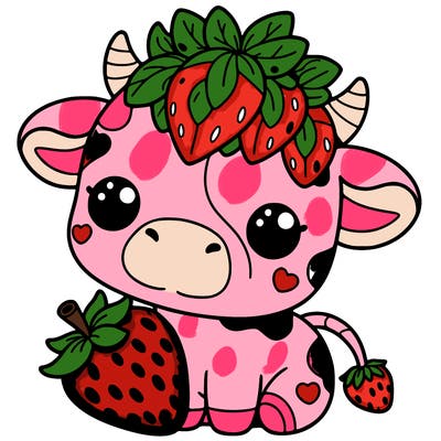 cute strawberry cow