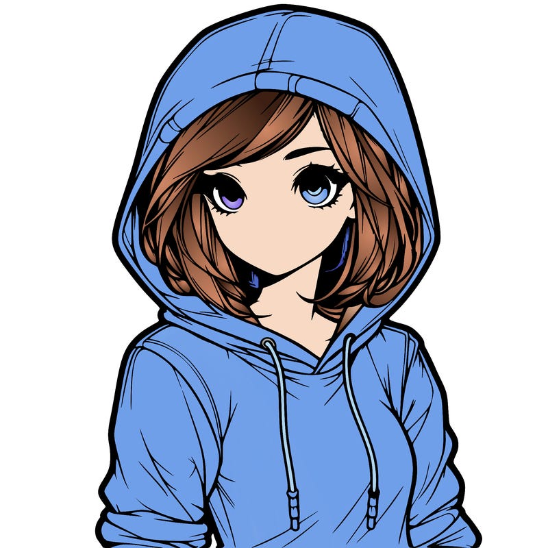 realistic girl with hoodie