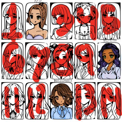 girls that look diffrent anime