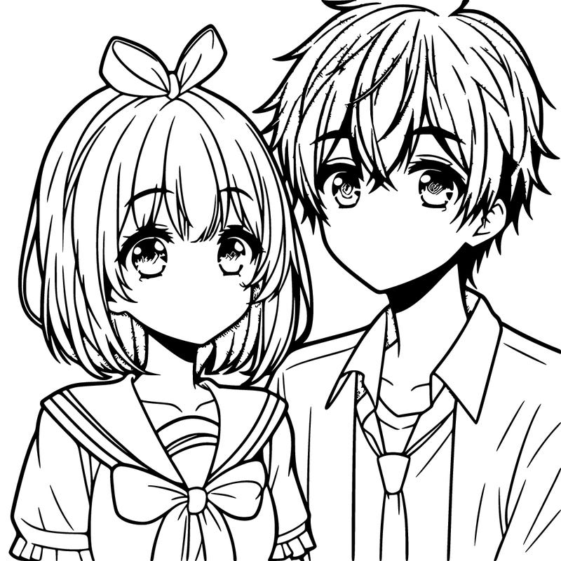 anime girl and boy