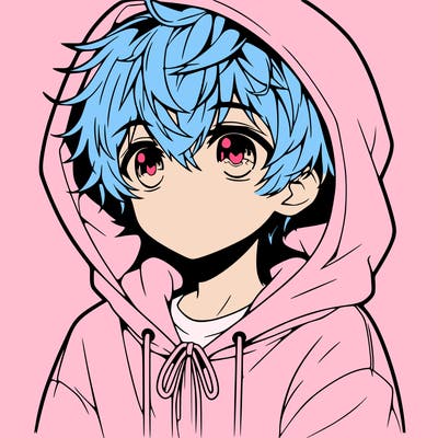 anime boy with hoddie
