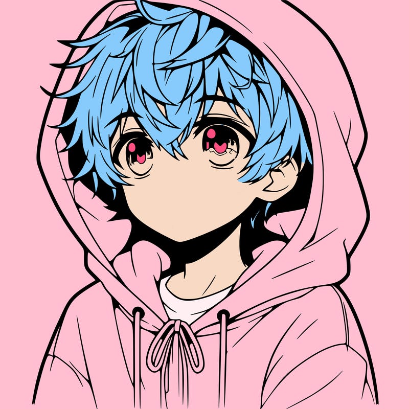 anime boy with hoddie