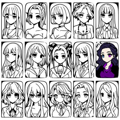 girls that look diffrent anime