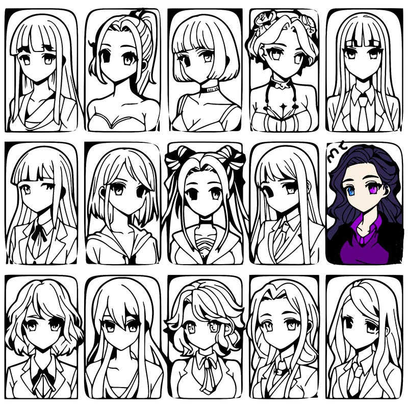 girls that look diffrent anime