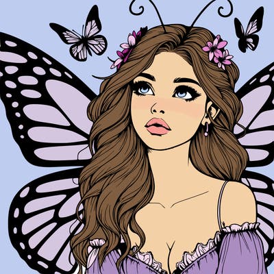 butterfly fairy realistic girl