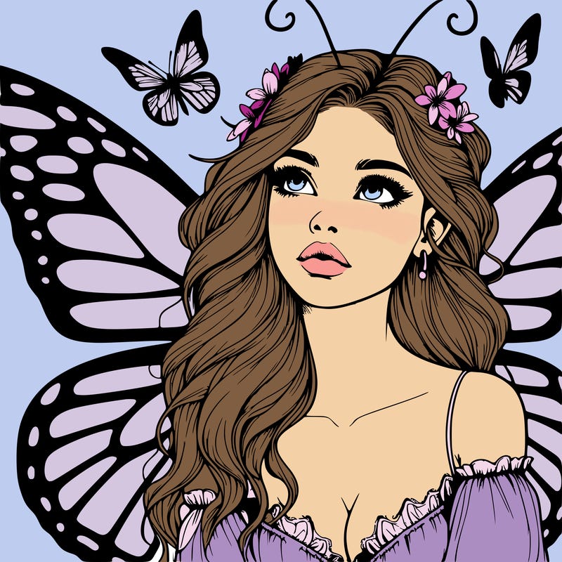butterfly fairy realistic girl