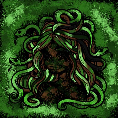 realistic medusa with snakes in her hair