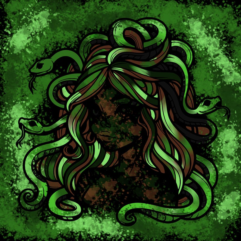 realistic medusa with snakes in her hair