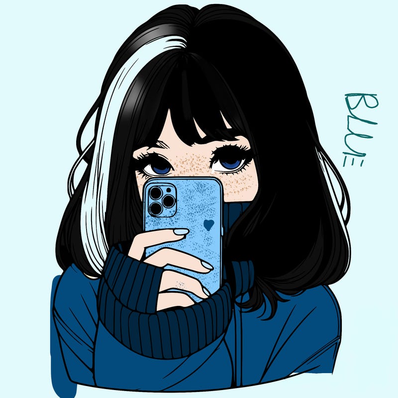 realistic girl with phone hiding their face