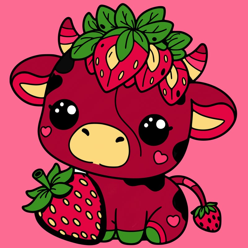 cute strawberry cow