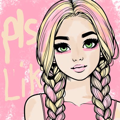 realistic girl with braids