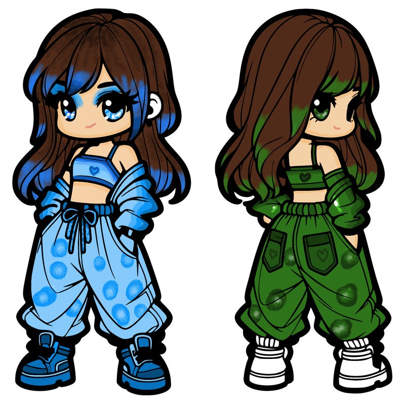 girl in crop top and baggy pants