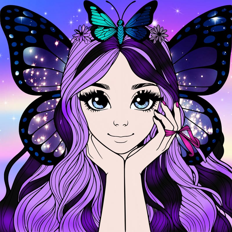 butterfly realistic girl