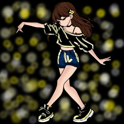 realistic girl danceing