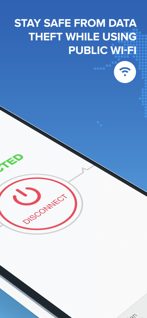 SecureVPN - WiFi VPN Proxy - SecureVPN app interface protecting data on public Wi-Fi