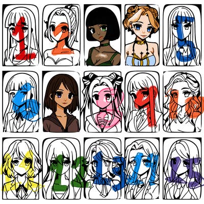 girls that look diffrent anime