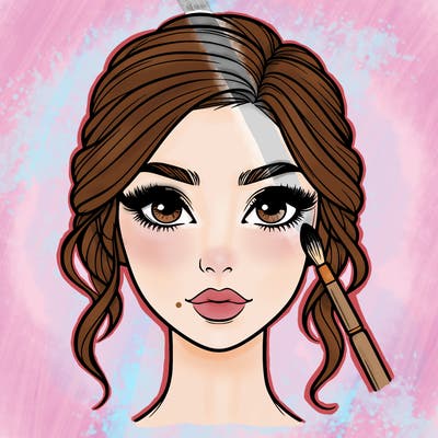 realistic person with makeup