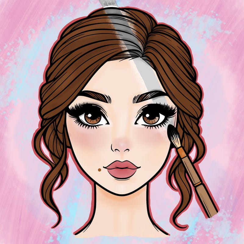 realistic person with makeup