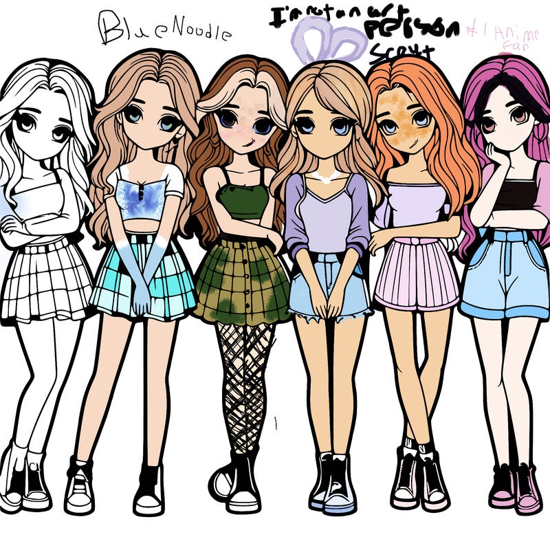 a group of girls realistic