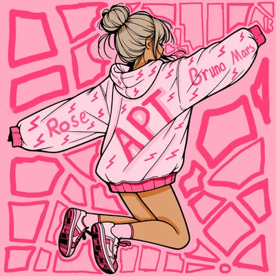 realistic girl jumping with a bun and oversized sweatshirt