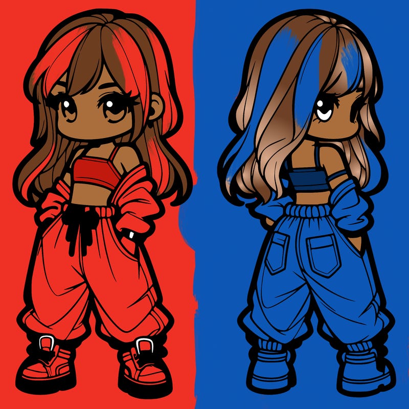 girl in crop top and baggy pants