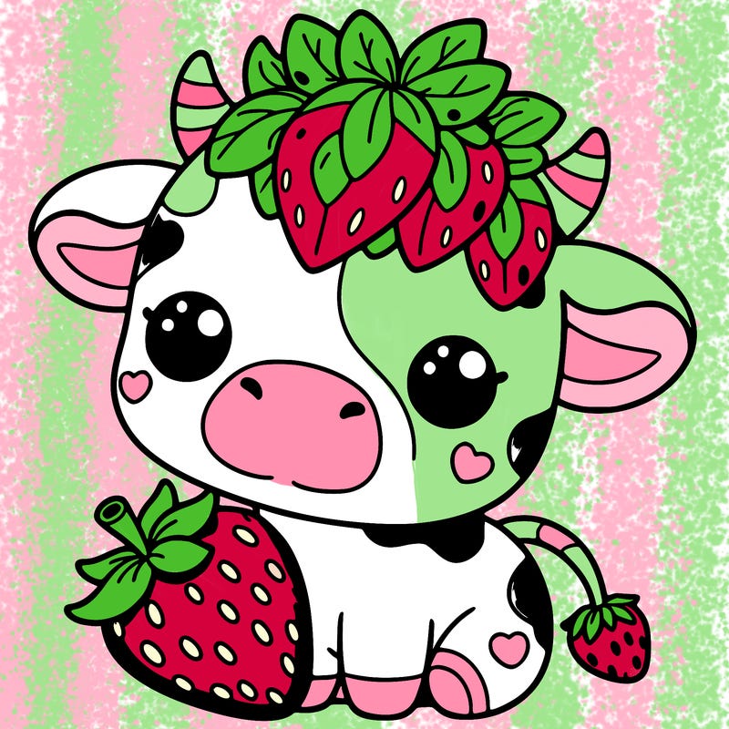 cute strawberry cow