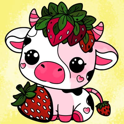 cute strawberry cow