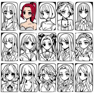 girls that look diffrent anime