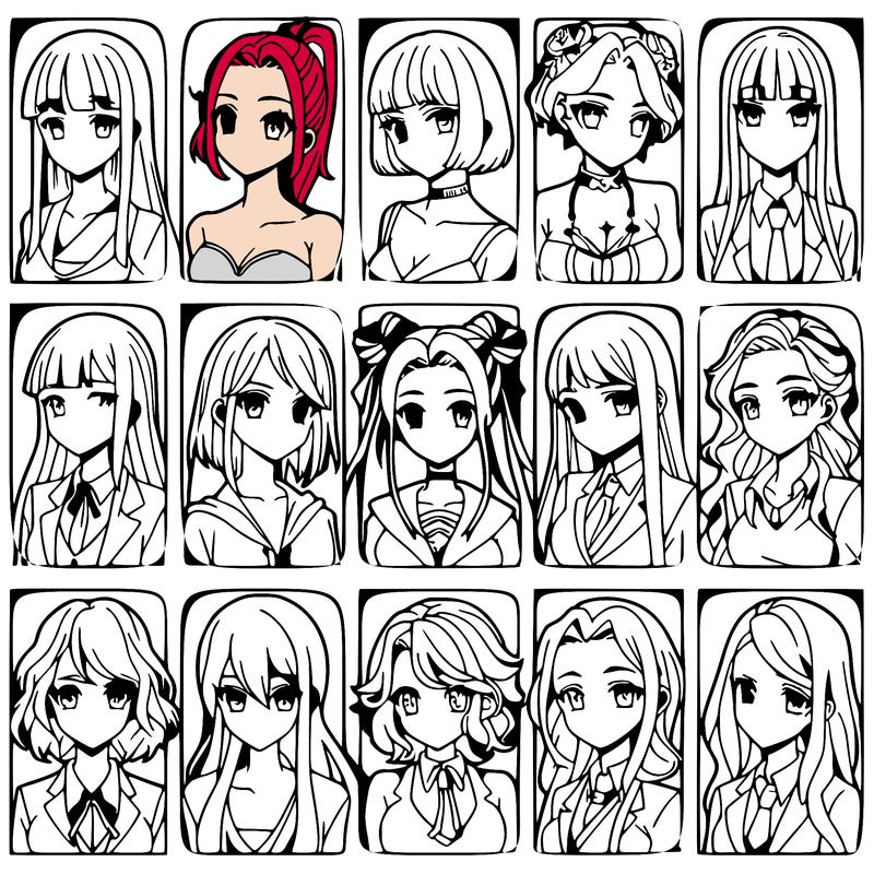 girls that look diffrent anime