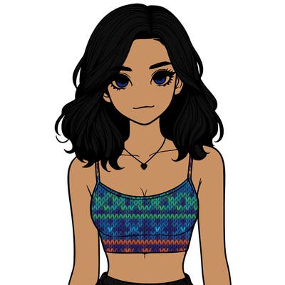 realistic girl with crop top