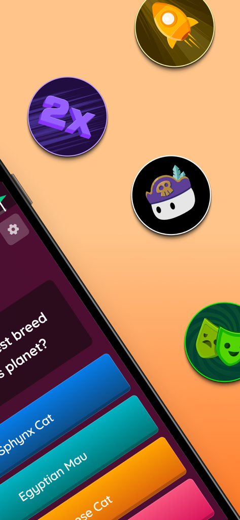 Wayground mobile app showing a gamified quiz screen with interactive icons and multiple choice options.
