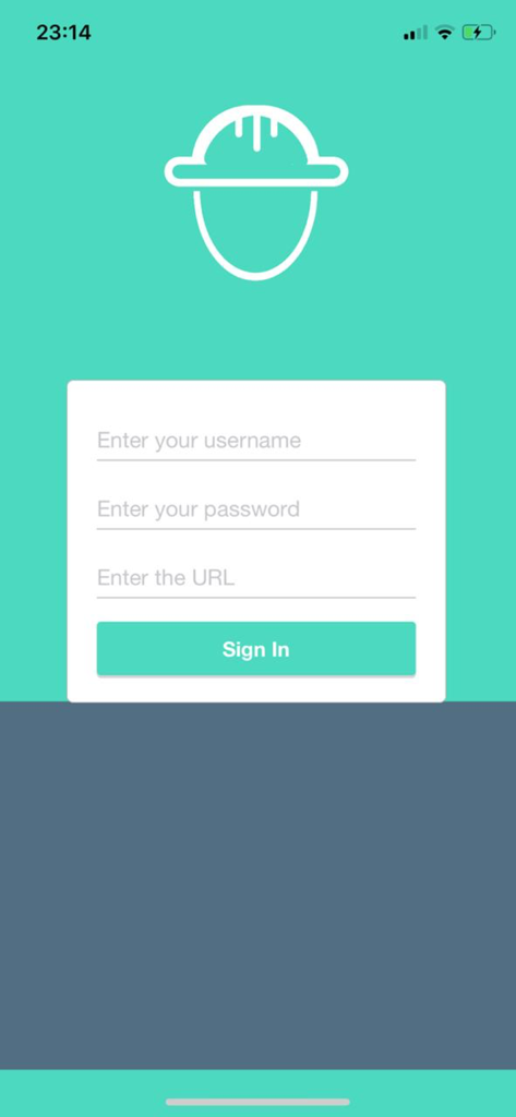 WWin Mobile - Anmeldebildschirm der WWin Mobile-App für Sicherheitsbeobachtungen für Außendienstmitarbeiter