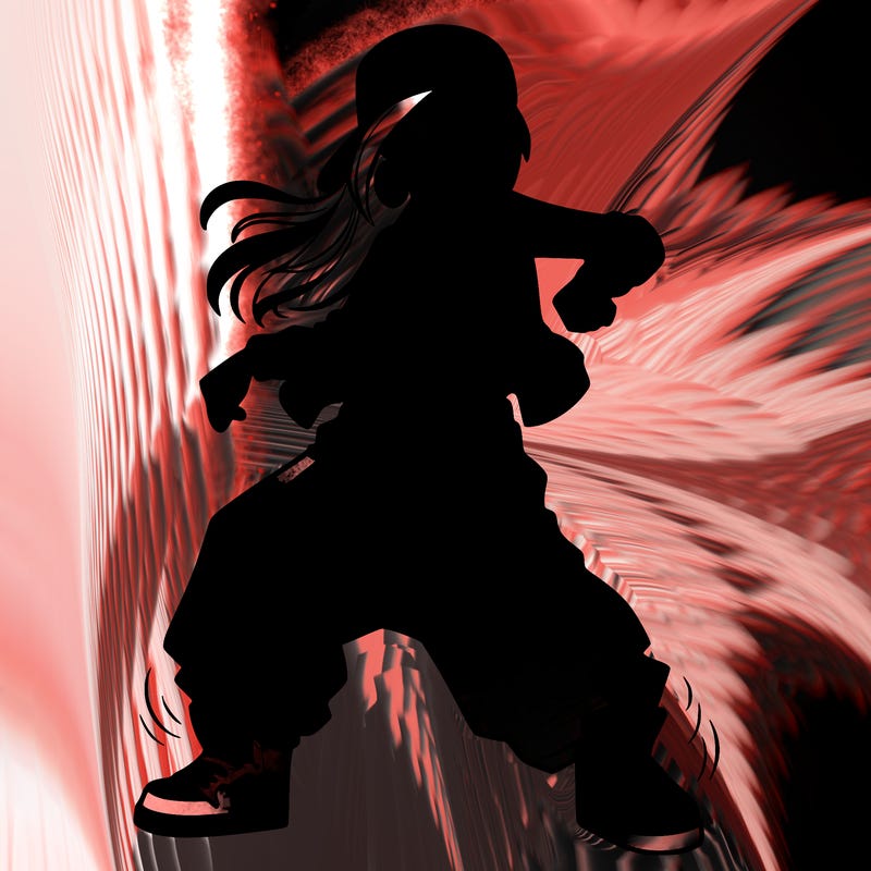 teenage girl doing street dance in baggy clothes