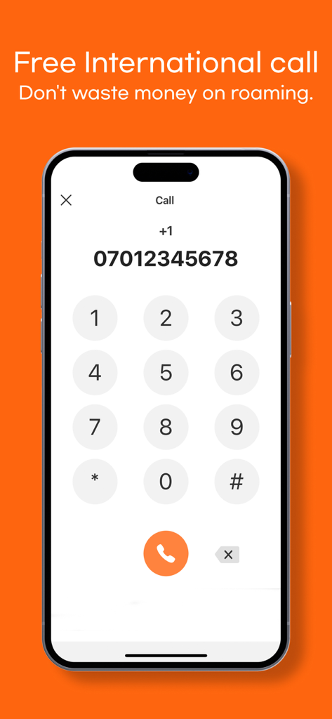 MaaltalkNow: AI Travel, eSIM - Interface of MaaltalkNow app showing a phone dialer for free international calls and roaming savings