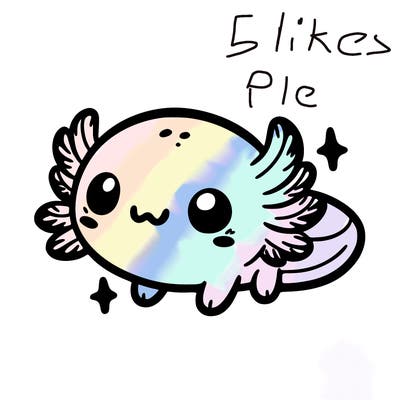 cute easy baby axolotl