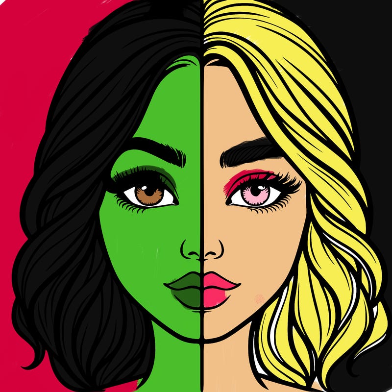 realistic girl split half