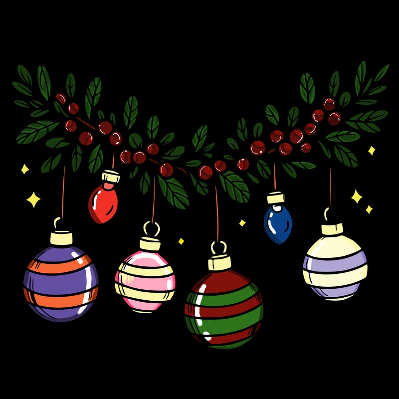 christmas garland with big bulbs