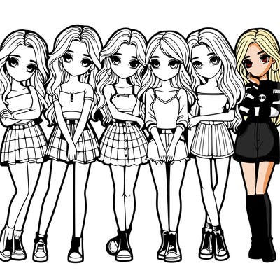 a group of girls realistic