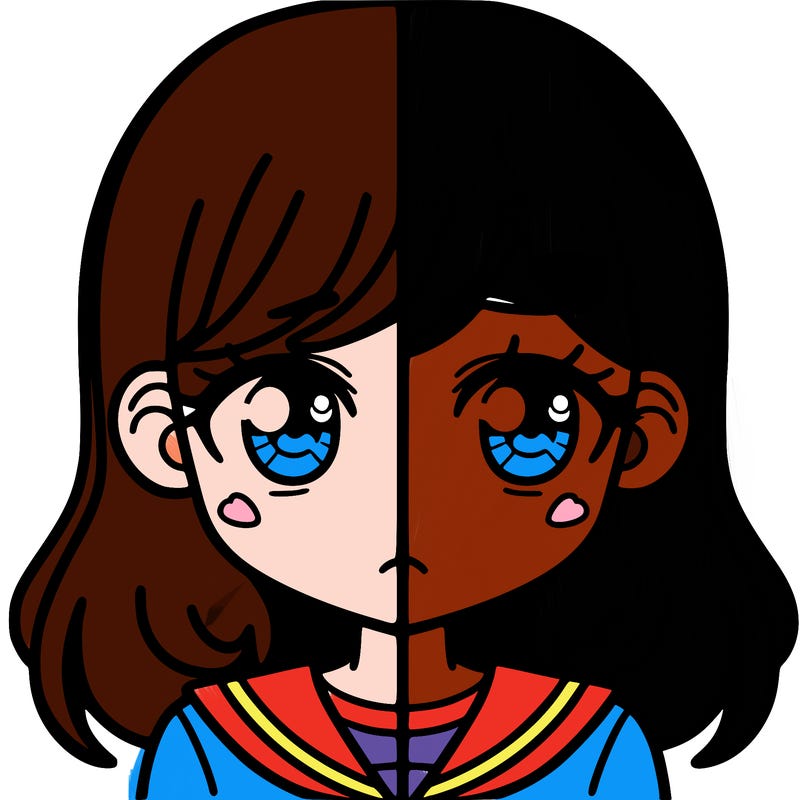 a split of a girl