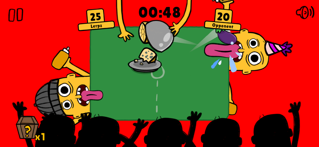 Tong: Food Fighter - Two characters with long tongues in a food fighting competition.