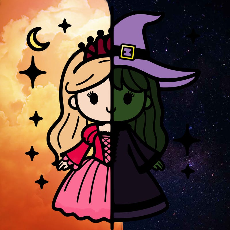 split princess and witch