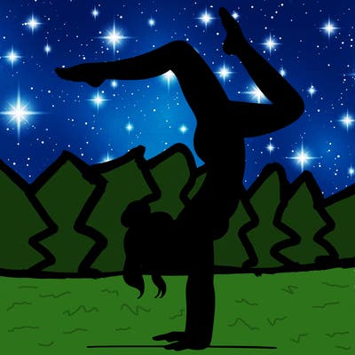 a woman doing a handstand