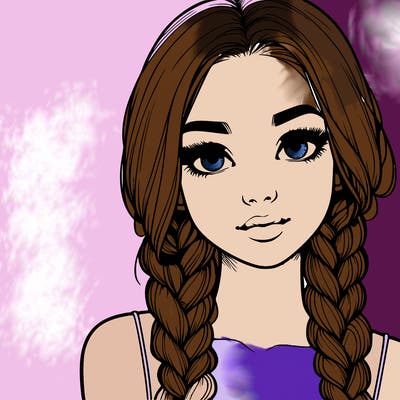 realistic girl with braids