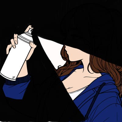 a realistic girl spray, painting