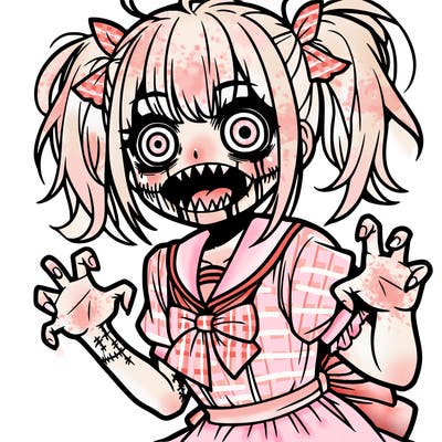 scary anime girl