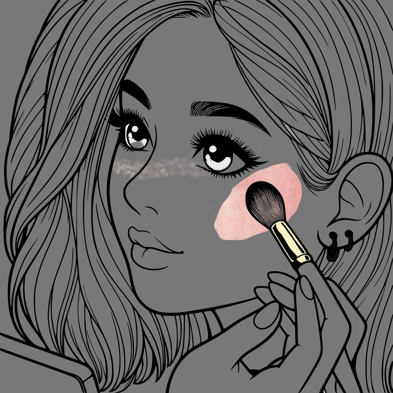 a realistic girl doing her makeup
