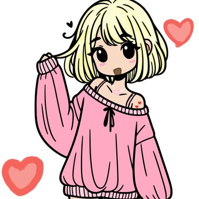 girl in baggy sweater hanging off her shoulder